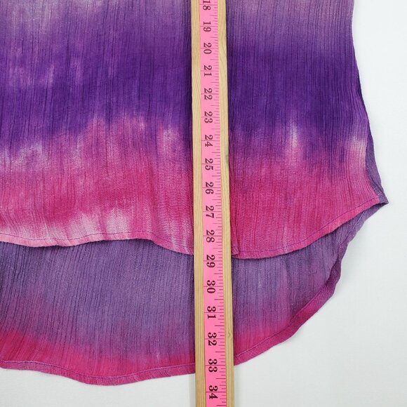 Womens 2X Sleeveless Ombre Tank Top Unique Spectrum Purple Pink Boho High Low - Picture 14 of 15